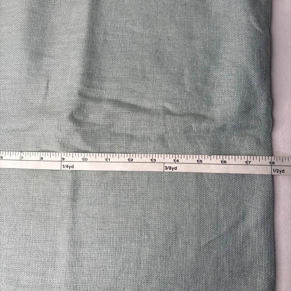 Pottery Barn Big Button Textured Linen Pillow Cover Blue Coastal Minimalist 18